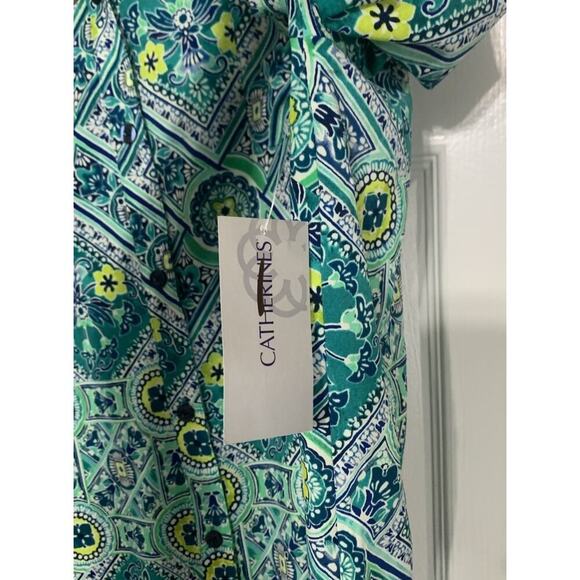 NWT Catherine’s Multi Color Button Up Tunic Top Blouse 5X - Picture 5 of 7